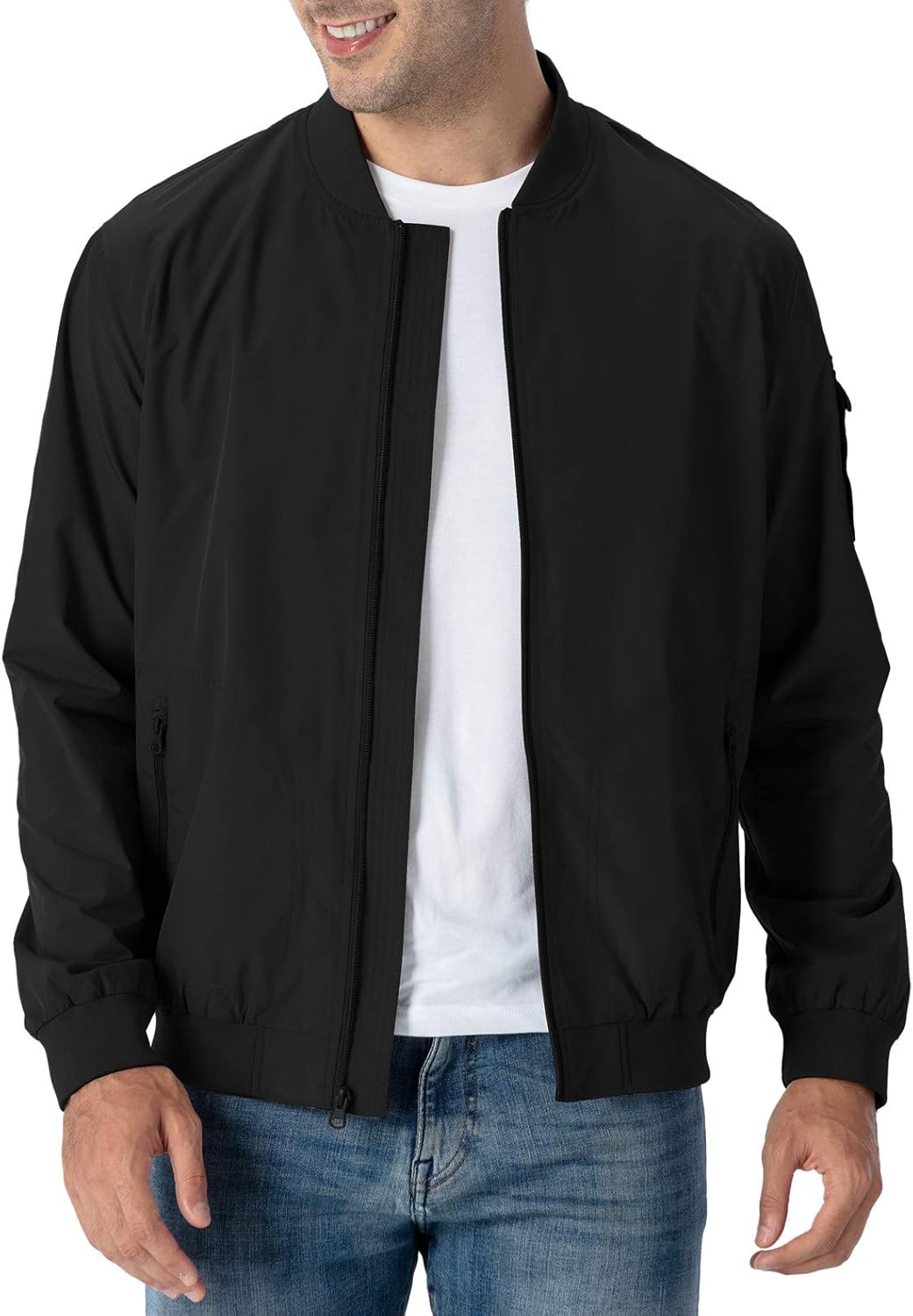 Men¡¯s Lightweight Bomber Jacket Causal Fashion Flight Windbreaker Light Jacket