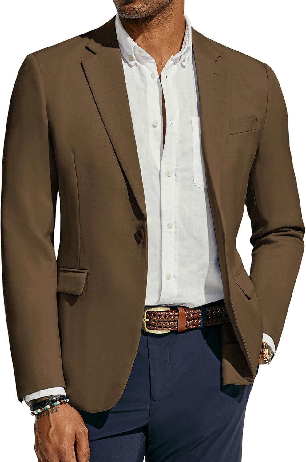 Men¡¯s Lightweight Sport Coat Casual One Button Blazer Breathable Sportcoat